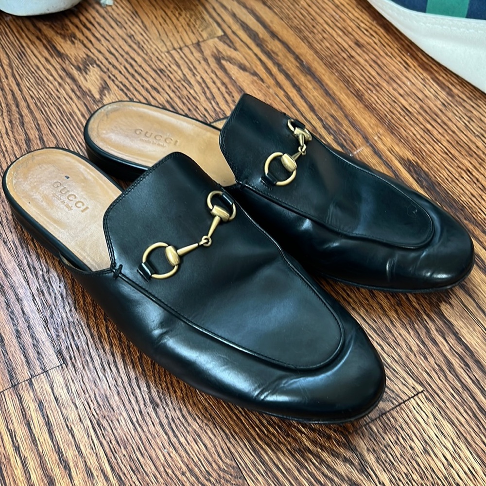 Gucci Black Loafer Mules